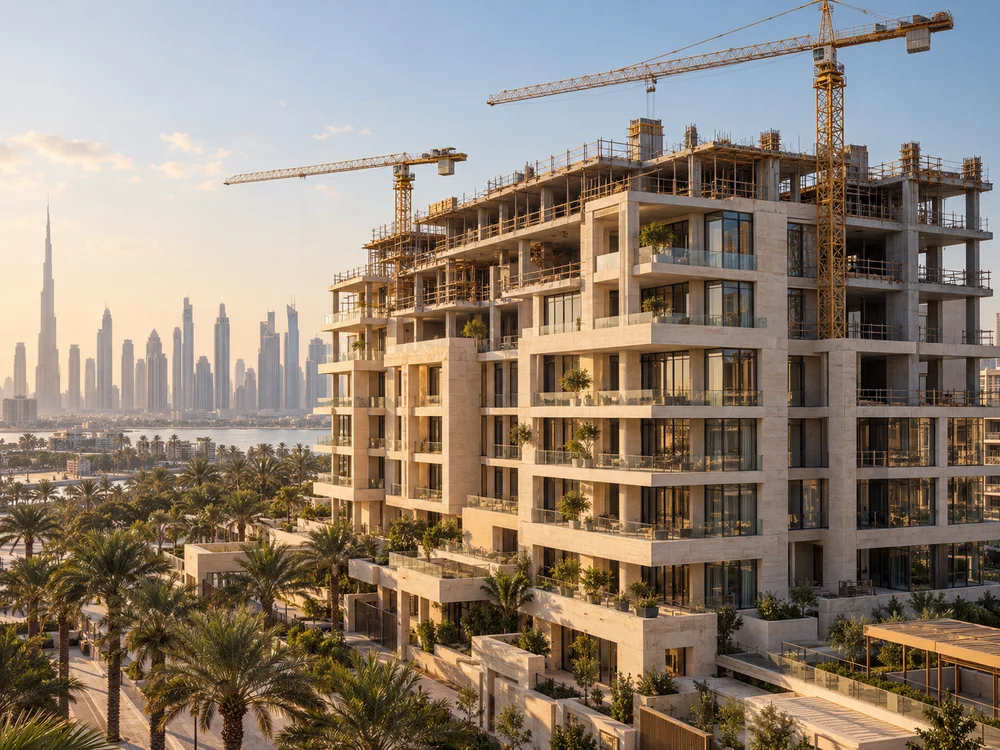 Residential development under construction in Dubai
